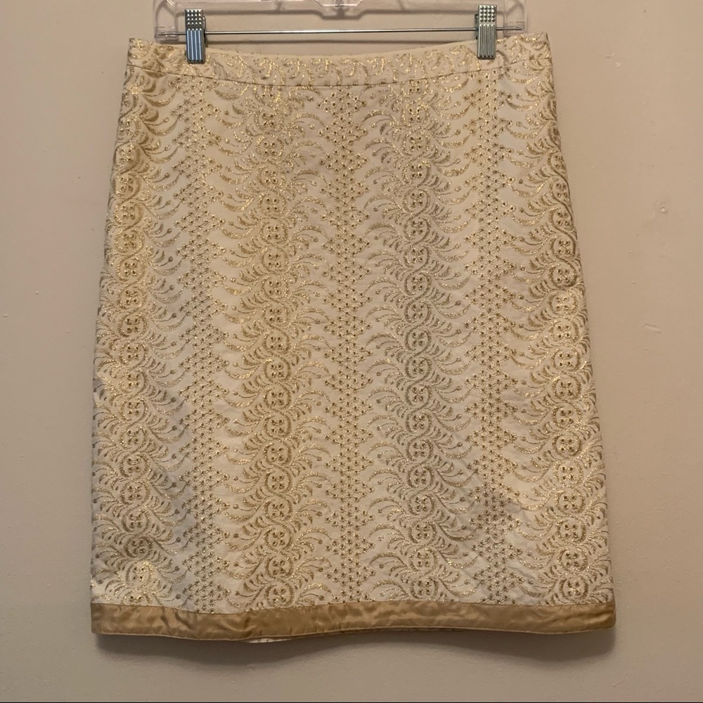 Banana Republic gold and cream skirt size 8